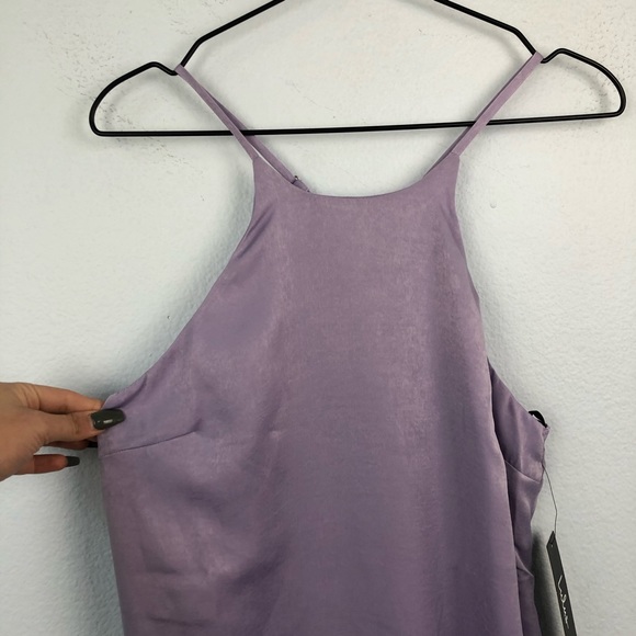 Lulu’s Lavender Purple Satin Midi Slip Dress NWT - Picture 3 of 8